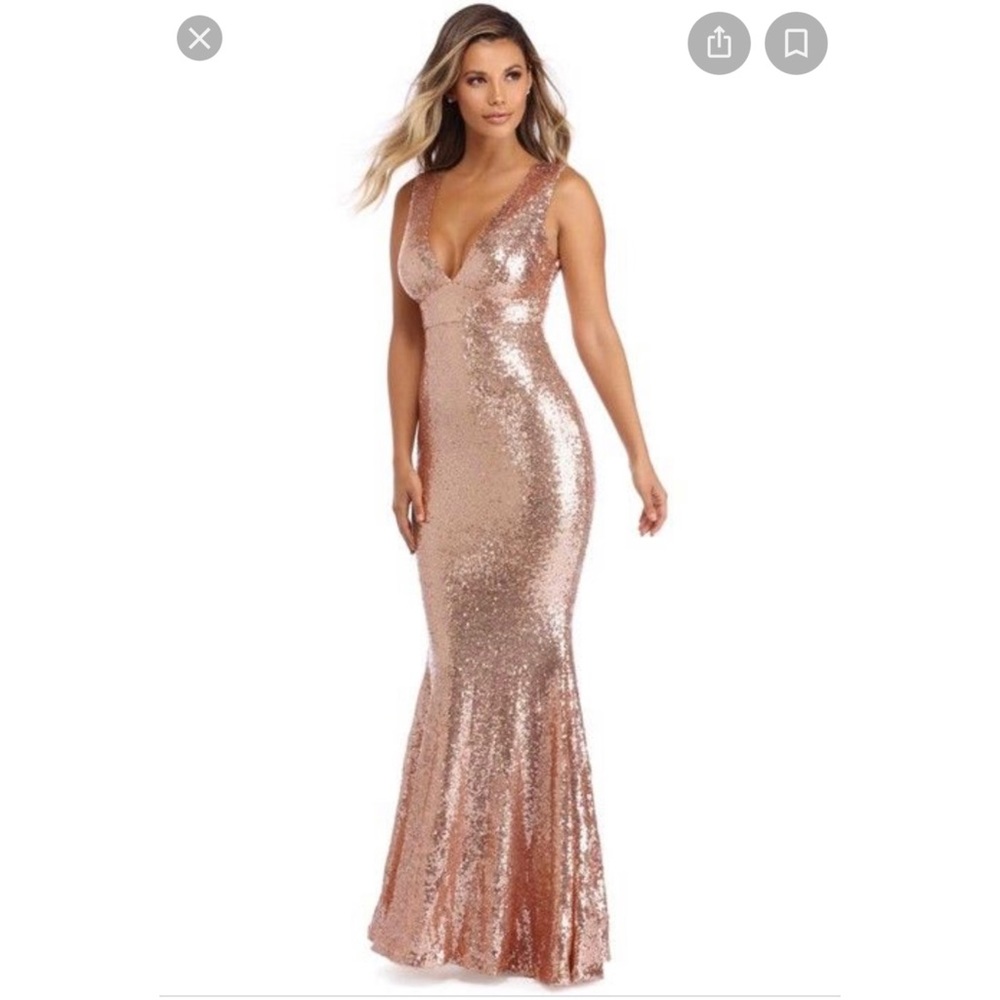 Rose Gold Sequin Mermaid Dress